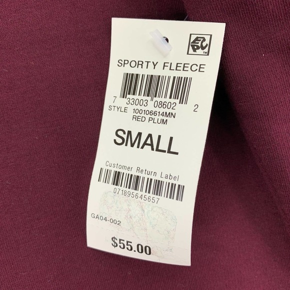 Club Room Mens 1/4-Zip Fleece Pullover Sweatshirt Sweater Red Plum S - Picture 2 of 4